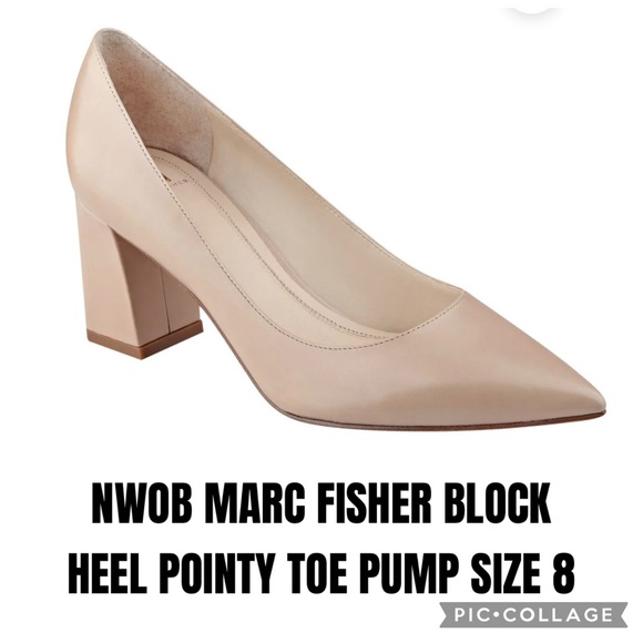NWOB MARC FISHER BLOCK HEEL POINTY TOE PUMP SIZE 8 - Picture 1 of 13